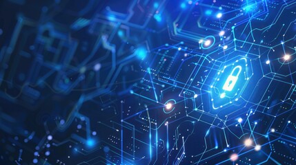 Obraz premium Futuristic digital security concept image