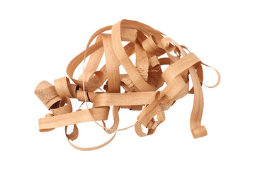 Wood shavings sawdust isolated on transparent background