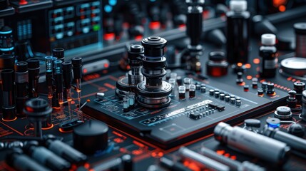 Detailed high-tech scientific equipment