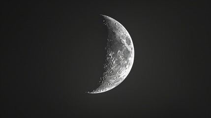 Crescent Moon in Night Sky - Generative AI
