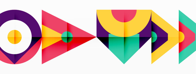Colorful circle and triangle abstract background. Template for wallpaper, banner, presentation, background