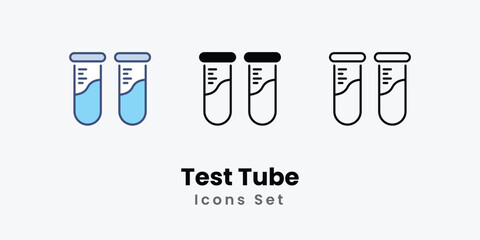 Test Tube icons vector set stock illustration.