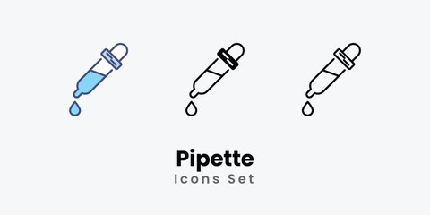 Pipette icons vector set stock illustration.