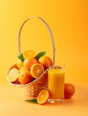 Orange juice with fresh fruits.