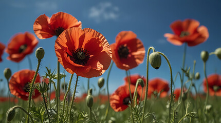 Field of Red Poppies 