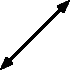 Diagonal long double arrow. Straight dual arrow. Vector Illustration. 