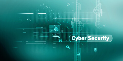2d illustration abstract Cyber security
