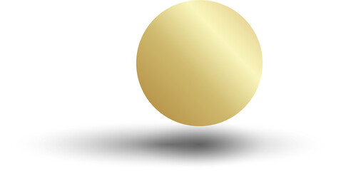 Gold paper circle and shadow