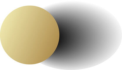 Gold paper circle and shadow