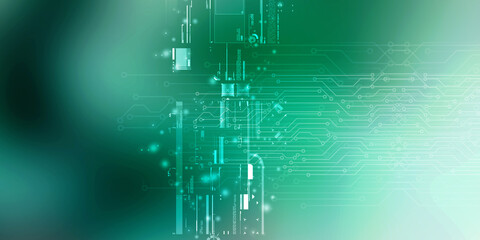 2d illustration Abstract futuristic electronic circuit technology background