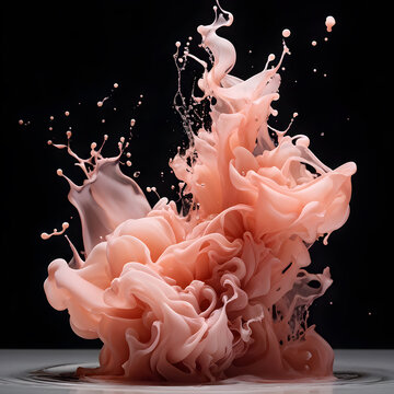 Zinnwaldite color paint splash. Artistic liquid motion captured against a dark canvas