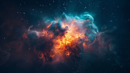 a nebula, showcasing its cosmic glow and ethereal presence against a clean background.