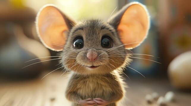 nice little mouse looking in the camera ai generated