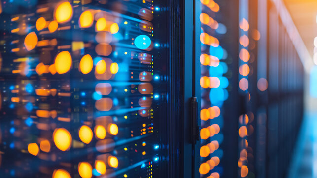 3D rendering big data AI technology future computer server
