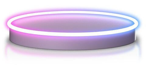 3d podium with blue pink gradient neon light 