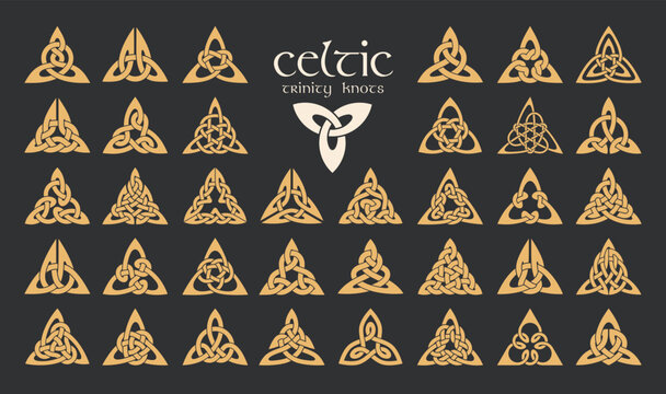 Vector celtic trinity knot. 36 items. Ethnic ornament