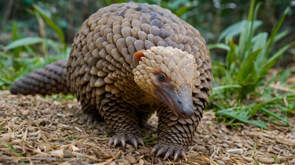 Obraz premium The Chinese pangolin in jungle\