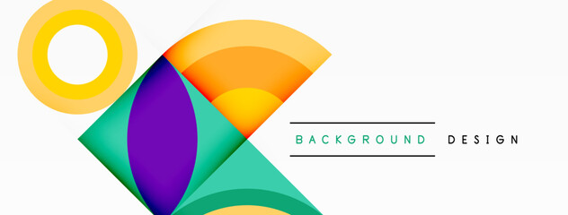 Obraz premium Circles and petals. Geometric beautiful abstract minimal template for Wallpaper, Banner, Background, Card, Book Illustration, landing page