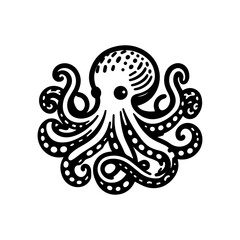 Vector cute octopus illustration isolated
