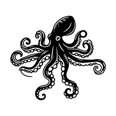 Vector cute octopus illustration isolated