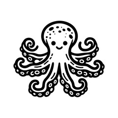 Vector cute octopus illustration isolated
