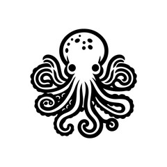Vector cute octopus illustration isolated