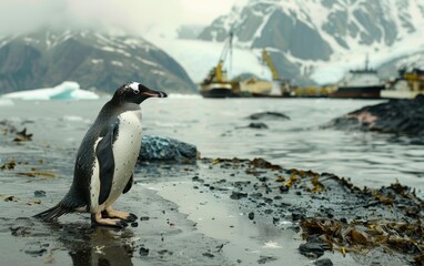 Obraz premium Discover the Long-Term Effects of Oil Spills on Penguin Populations