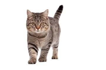 Adult cat isolated on transparent background png cutouts. Images for graphic designers. Image for flyers. Veterinarian.