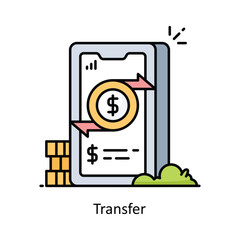 Transfer vector filled outline icon style illustration. Symbol on White background EPS 10 File