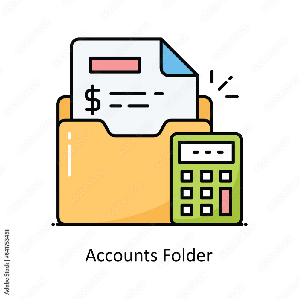 Poster accounts folder vector filled outline icon style illustration. symbol on white background eps 10 fil