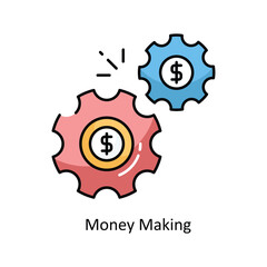 Money Making vector filled outline icon style illustration. Symbol on White background EPS 10 File