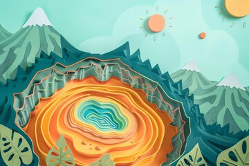 Yellowstone National Park, Grand Prismatic Spring, colorful hot spring in the wilderness.