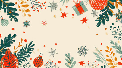 Obraz premium Holiday banner with festive graphics and seasonal colors