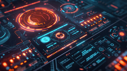 Infographic highlighting technological advancements with futuristic design