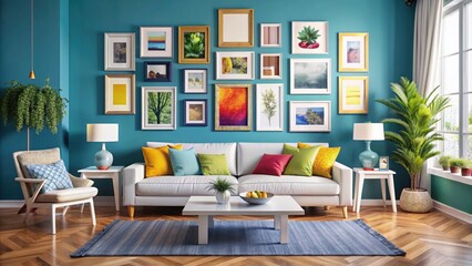 A sleek and stylish living room featuring minimalist decor, neutral tones