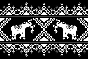 elephants pattern,thai pattern. seamless ,Traditional ethnic,thai pattern,fabric pattern for textiles,rugs, wallpaper,clothing, sarong, batik,wrap,embroidery,print,background,cover,vector illustration