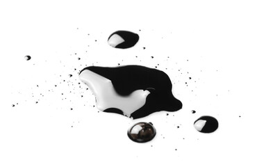 Blobs of black oil isolated on white
