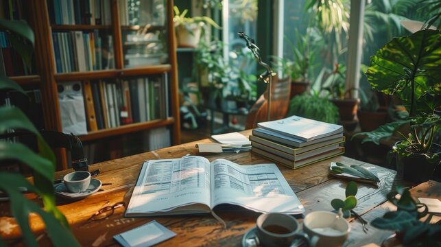 Tax planning session with a financial advisor, organized documents, tidy office