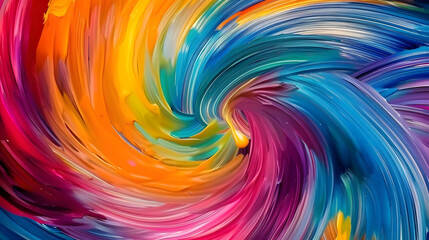 Fototapeta premium A colorful swirl of paint on the background. swirling in an array of vibrant colors. joy and creativity 