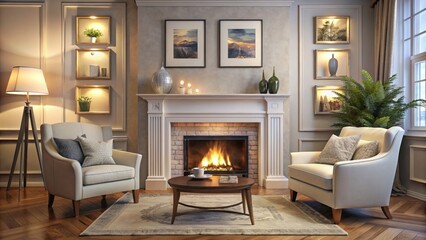 A sleek and stylish living room featuring minimalist decor, neutral tones