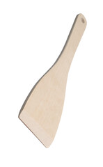 One wooden spatula isolated on white. Kitchen utensil