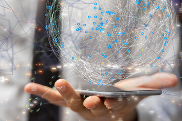 Business intelligence analyst dashboard on virtual - neural network exposure digital