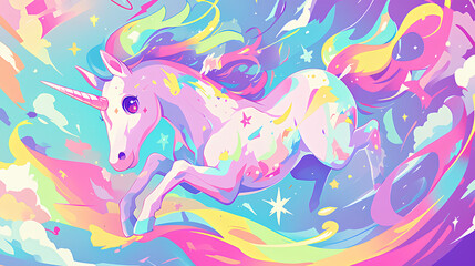 Unicorn poses are cool and cute fantasy animals