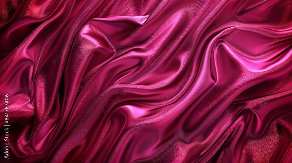 Wall mural Deep pink silk satin luxury fabric flowing for background - Wall murals