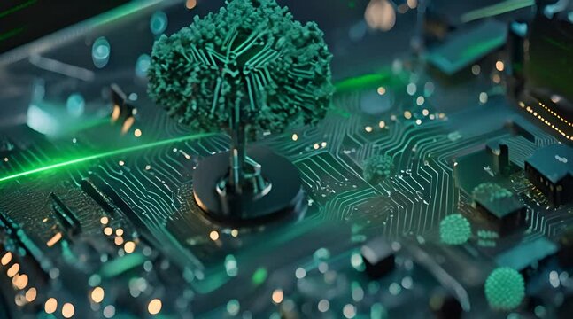 Tech Blossom: The Digital Circuit Tree