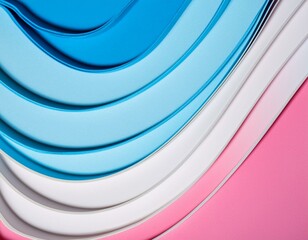 Flowing Harmony: Blue, Pink, and White Smooth Line Background