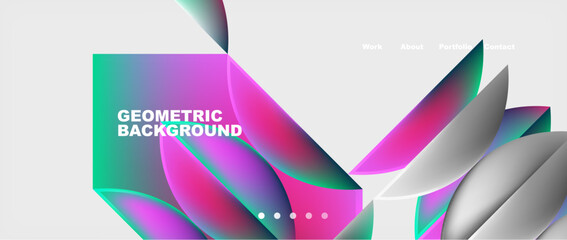 Minimal geometric web site page template design. Vector Illustration For Wallpaper, Banner, Background, Card, Book Illustration, landing page