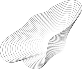 Circle wavy shape blend out line gradient for badges, logo, banner