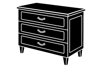 chest of drawers vector silhouette illustration