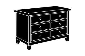 chest of drawers vector silhouette illustration